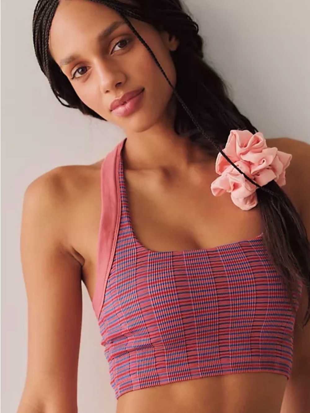 Free People Wide Awake Striped Halter Tank. NWT. Red